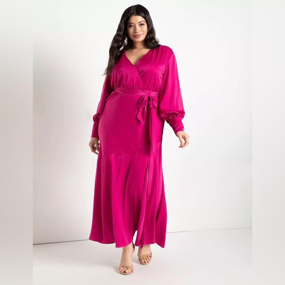 Eloquii Satin Magenta Maxi Dress (BNWT)
